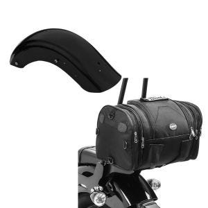 Set: Heckfender II für Harley CVO Street Glide 11-21 Kotflügel hinten Craftride schwarz + Hecktasche für Harley CVO Street Glide Gepäckrolle Craftride RB1 24-30Ltr_1