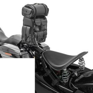Set: Sissybar Tasche für Harley Rocker / C Hecktasche Craftride DLX mit Gepäckrolle + Solo Federsattel für Harley Davidson Rocker / C BR1 Craftride_1