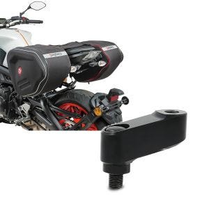 Set: Seitentaschen RF1 für Kawasaki ER-6f / ER-6n + Spiegelverlängerung Kawasaki ER-6n 05-16 Tourtecs Paar 40mm schwarz_1