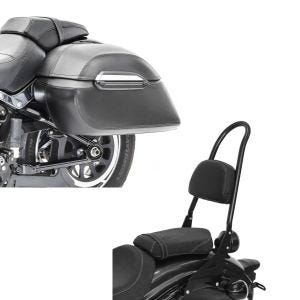 Set: Seitenkoffer Set Indian Scout / Bobber / Sixty Craftride K3 33Ltr in schwarz + Sissybar für Indian Scout / Sixty 15-21 Craftride Fast Rider-L schwarz_1
