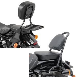Set: Sissybar Harley Sportster 883 Iron (XL 883 N) 09-20 Craftride Fast Driver-S inkl. Gepäckträger schwarz + Sissy Bar RPS für Harley Davidson Sportster 883 Iron 09-20 schwarz Craftride_1