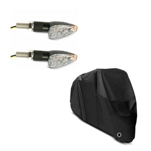 Set: LED Blinker für Yamaha MT-07 / Tracer 700 mit E-Prüfzeichen Lumitecs KP12 + Abdeckplane Yamaha MT-01  MT-03  MT-07 / Tracer  MT-10 Craftride XL in schwarz_1