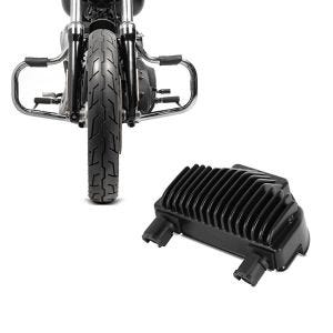 Set: Sturzbügel für Harley Davidson Dyna Fat Bob 08-17 Craftride Mustache chrom + Spannungsregler für Harley-Davidson Dyna Fat Bob 08-17 Gleichrichter Laderegler Craftride_1