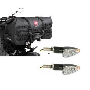 Set: Hecktasche für Yamaha MT-07 / Tracer 700 Bagtecs SX70 70Ltr schwarz + LED Blinker für Yamaha MT-07 / Tracer 700 mit E-Prüfzeichen Lumitecs KP12_1