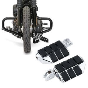 Set: Sturzbügel Mustache für Harley Softail Street Bob / Low Rider 18-21 schwarz Craftride + Fahrer Fussrasten für Harley Davidson Softail 18-21 Craftride ST12 chrom_1
