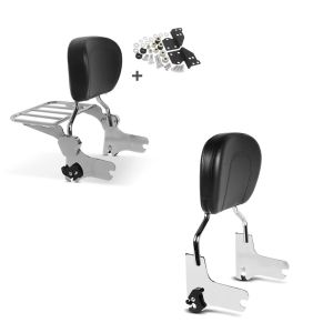 Set: Sissy Bar + Gepäckträger + Docking-Kit für Harley Electra Glide Standard 97-08 chrom Craftride + Sissybar Harley Touring Modelle 1997-2008 Craftride Fast Driver-M chrom_1