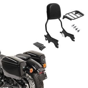 Set: Sissybar für Harley Low Rider / S 18-21 R1 mit Gepäckträger und Docking schwarz Craftride + Seitenkoffer Set für Harley Davidson Softail Low Rider / S Craftride Nevada je 20Ltr_1