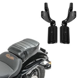 Set: Sozius Fussrasten Set mit Halter für Harley Sportster 883 Iron 09-13 BL1 Craftride + Sozius Sitz mit Polsterung für Harley Sportster Forty-Eight 48/ 883 Iron Craftride_1