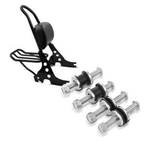 Set: Sissybar Harley Davidson Sportster 883 Iron 09-20 Craftride Fast Rider-M inkl. Gepäckträger schwarz + Docking Hardware Kit für Harley Davidson Sportster 883 Iron 09-20 Craftride Anbausatz_1