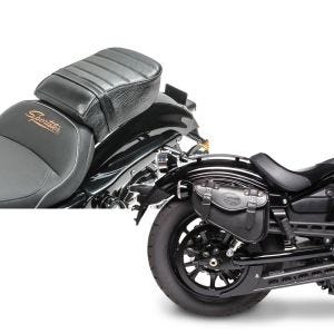 Set: Sozius Sitz mit Polsterung für Harley Sportster Forty-Eight 48/ 883 Iron Craftride + Satteltasche Harley Sportster 883 Iron Craftride Arizona 3Ltr rechts in schwarz_1
