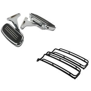 Set: Beifahrer Trittbretter + Halter CF2S für Harley Street Glide 06-21 Craftride + Seitenkoffer-Reling für Harley Street Glide 06-13 schwarz Craftride_1