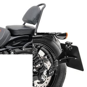 Set: Sissy Bar RPS für Harley Davidson Sportster 883 Iron 09-20 schwarz Craftride + Seitlicher Kennzeichenhalter für Harley Sportster 883 Iron 09-20 Craftride schwarz_1