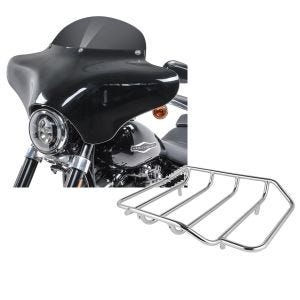 Set: Batwing Verkleidung BD8 für Harley Davidson Road King / Classic Craftride + Gepäckträger für Harley-Davidson Road King chrom Craftride_1