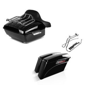 Set: Topcase King OLR für Harley Fat Boy / 114 schwarz Craftride + Set mit Seitenkoffer und Kofferträger CR für Harley Fat Boy 90-17 LB Craftride_1