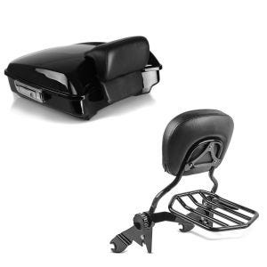 Set: Top Case Razor für Harley Davidson Street Glide 14-21 Craftride + Sissybar Harley Street Glide (FLHX) 09-21 Craftride Fast Driver-L Flex inkl. Gepäckträger schwarz_1