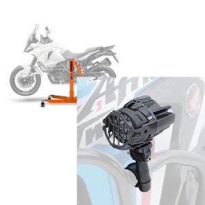 Set: Zentralständer KTM 1290 Super Adventure S 17-20 orange Motorradheber ConStands Power-Classic + LED Zusatzscheinwerfer Set für KTM 1290 Super Adventure / R / S / T Lumitecs S22X_1