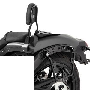 Set: Sissybar Kawasaki Vulcan S 15-21 Craftride Driver-M inkl. Gepäckträger schwarz + Satteltaschenhalter für Kawasaki Vulcan S / Café 15-20 links Satteltaschen Abstandshalter Craftride_1