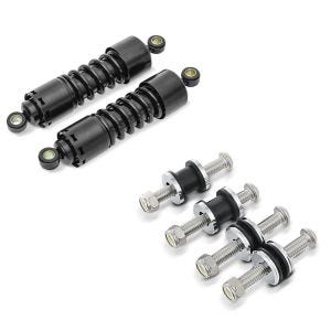 Set: Stoßdämpfer 11 Zoll Harley Sportster 883 Iron Federbeine von Craftride schwarz + Docking Hardware Kit für Harley Davidson Sportster 883 Iron 09-20 Craftride Anbausatz_1