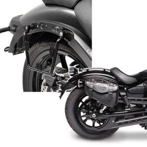 Set: Satteltaschenhalter für Kawasaki Vulcan S / Café 15-20 rechts Satteltaschen Abstandshalter Craftride + Satteltasche Kawasaki Vulcan S / Café Craftride Arizona 3Ltr rechts in schwarz_1