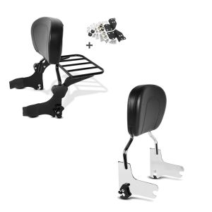 Set: Sissy Bar + Gepäckträger + Docking-Kit für Harley-Davidson Electra Glide Standard 97-08 schwarz Craftride + Sissybar Harley Touring Modelle 1997-2008 Craftride Fast Driver-M chrom_1
