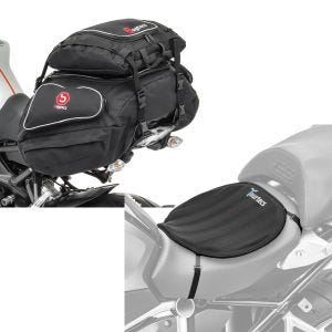 Set: Hecktaschen Set Kawasaki Z 1000 / SX Bagtecs X50 und X52 + Gel Sitzkissen Kawasaki Z 1000 / SX Tourtecs Neopren L schwarz_1