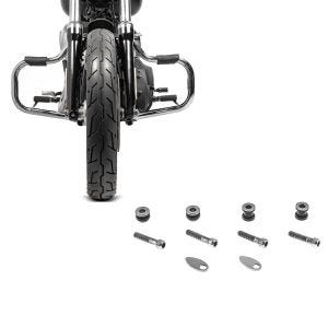 Set: Sturzbügel für Harley Davidson Dyna Super Glide Custom 06-15 Craftride Mustache chrom + Docking Kit für Harley Davidson Dyna Super Glide Custom 06-15 4-Punkt Anbausatz von Craftride_1