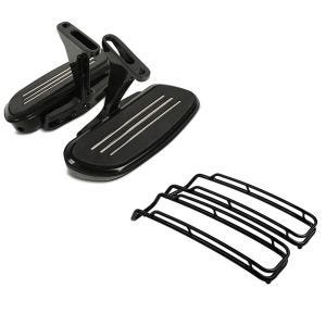 Set: Beifahrer Trittbretter + Halter CF2B für Harley Street Glide 06-21 Craftride + Seitenkoffer-Reling für Harley Street Glide 06-13 schwarz Craftride_1