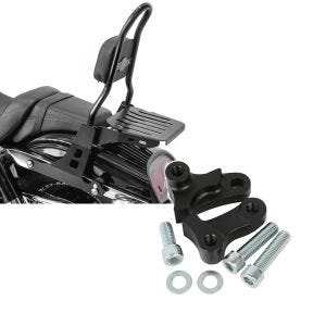 Set: Sissybar Harley Davidson Dyna Fat Bob 10-17 Craftride Fast Rider-M inkl. Gepäckträger schwarz + Tieferlegungskit 1,75" Zoll für Harley Dyna Fat Bob 08-17 Tieferlegung Craftride_1