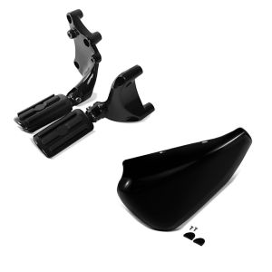 Set: Sozius Fussrasten Set mit Halter für Harley Sportster Forty-Eight 48 14-20 BL1 Craftride + Batterieabdeckung Harley Sportster Forty-Eight 48 14-20 Craftride Seitendeckel links in schwarz_1