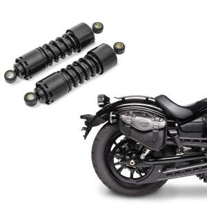 Set: Stoßdämpfer 11 Zoll Harley Sportster 883 Iron Federbeine von Craftride schwarz + Satteltasche Harley Sportster 883 Iron Craftride Arizona 3Ltr rechts in schwarz_1
