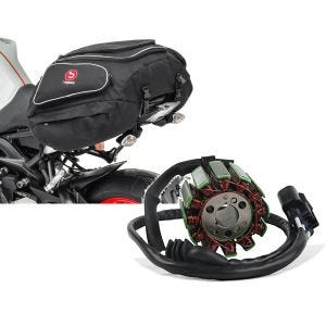 Set: Hecktasche Yamaha YZF-R1 Gepäcktasche hinten Bagtecs X50 50Ltr schwarz + Lichtmaschine Stator für Yamaha YZF-R1 04-08 Alternator Zaddox_1