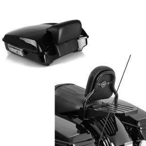 Set: Top Case Razor für Harley Davidson Street Glide 14-21 Craftride + Sissy Bar CXS Fix für Harley Street Glide 14-21 mit Gepäckträger schwarz Craftride_1