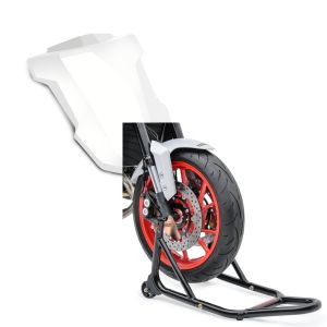 Set: Soziusabdeckung für BMW S 1000 RR 19-21 Höckerabdeckung Zaddox weiß + Montageständer Vorderrad schwarz für BMW S 1000 R / RR / XR ConStands_1