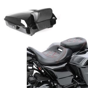 Set: Sitzbank für Harley Street Glide Special 15-21 Craftride RH3 schwarz-rot + Topcase für Harley Street Glide Special 15-21 Craftride Razor GB2 schwarz_1