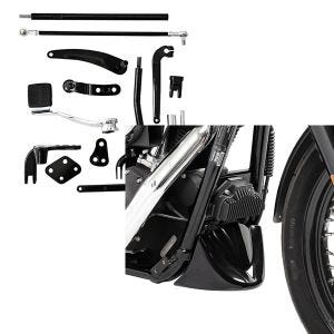 Set: Vorverlegte Fussrastenanlage für Harley Dyna Modelle 06-17 Craftride RR1 + Bugspoiler für Harley Dyna Super Glide Custom 06-15 Craftride_1