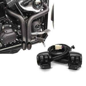 Set: Craftride Auspuff Harley Davidson Sportster 883 86-10 Drag Pipe schwarz + Lenkerschalter für Harley Davidson Sportster 883 96-10 Lenkerarmatur schwarz Craftride_1