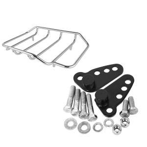 Set: Gepäckträger für Harley-Davidson Road King chrom Craftride + Tieferlegungskit 1-3" für Harley Road King 02-17 Tieferlegung Craftride_1