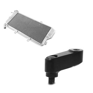 Set: Wasserkühler für Kawasaki ER-6n 09-11 Radiator Kühler + Spiegelverlängerung Kawasaki ER-6n 05-16 Tourtecs Paar 40mm schwarz_1