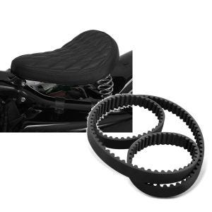 Set: Solo Federsattel für Harley Davidson Sportster 883 BR11 Craftride + Zahnriemen für Harley Davidson Sportster XL 883 04-06 Antriebsriemen Craftride ZR2_1