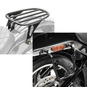 Set: Gepäckträger für Harley Davidson Softail Standard 20-21 Solo Rack Craftride GS3 schwarz + Satteltaschenhalter für Harley Davidson Softail 18-21 Abstandshalter re-li Craftride_1