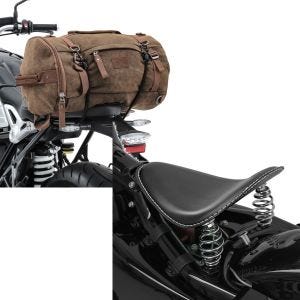 Set: Hecktasche Vintage 25L für Royal Enfield Classic 500 braun Craftride + Solo Federsattel für Royal Enfield Classic 500 BR1 Craftride_1