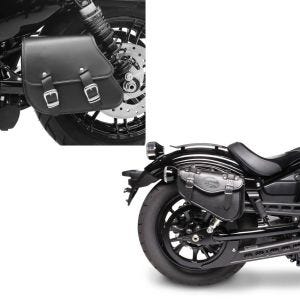 Set: Schwingentasche + Halter für Harley Sportster 883 Iron 09-20 Craftride + Satteltasche Harley Sportster 883 Iron Craftride Arizona 3Ltr rechts in schwarz_1