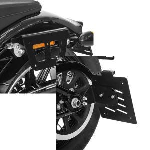 Set: Satteltaschenhalter für Harley Fat Boy/ 114 18-21 links abnehmbar Craftride + Seitlicher Kennzeichenhalter für Harley Fat Boy 18-19 Craftride S schwarz_1