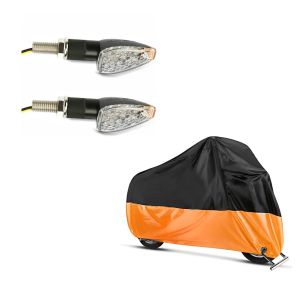 Set: LED Blinker für BMW R 1150 GS / Adventure mit E-Prüfzeichen Lumitecs KP12 + Abdeckplane BMW R 1150 RT / RS / GS / Adventure - K 75 C Craftride XXL in schwarz-orange_1