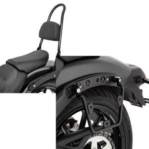 Set: Sissybar Kawasaki Vulcan S / Café 15-21 Craftride Rider-L schwarz + Satteltaschenhalter für Kawasaki Vulcan S / Café 15-20 links Satteltaschen Abstandshalter Craftride_1
