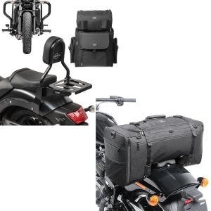 Set: Sissybar Set für Kawasaki Vulcan S 15-21 mit Sturzbügel und Sissybartasche Craftride RH13-1 + Hecktasche für Kawasaki Vulcan S / Café SQ1 Craftride 52l schwarz_1