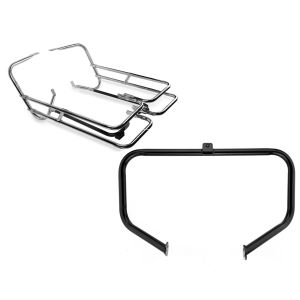 Set: Kofferträger Twin Rail für Harley Touring 97-08 mit Schutzbügel Craftride + Sturzbügel für Harley Davidson Electra Glide Ultra Classic 97-08 Craftride TR1 schwarz_1