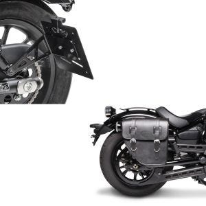 Set: Kennzeichenhalter seitlich L für Honda Rebel 500 17-21 schwarz Craftride + Satteltasche Honda Rebel 500 Texas Craftride 10Ltr rechts in schwarz_1