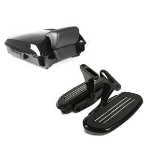 Set: Topcase für Harley Street Glide Special 15-21 Craftride Razor GB2 schwarz + Beifahrer Trittbretter + Halter CF2B für Harley Street Glide Special 15-21 Craftride_1