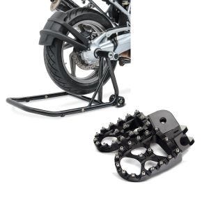 Set: Einarmständer BMW R 1200 GS 04-12 Montageständer ConStands Single-Classic schwarz + Fußrasten für BMW R 1200 GS Xdure FF6 Aluminium 57mm schwarz_1